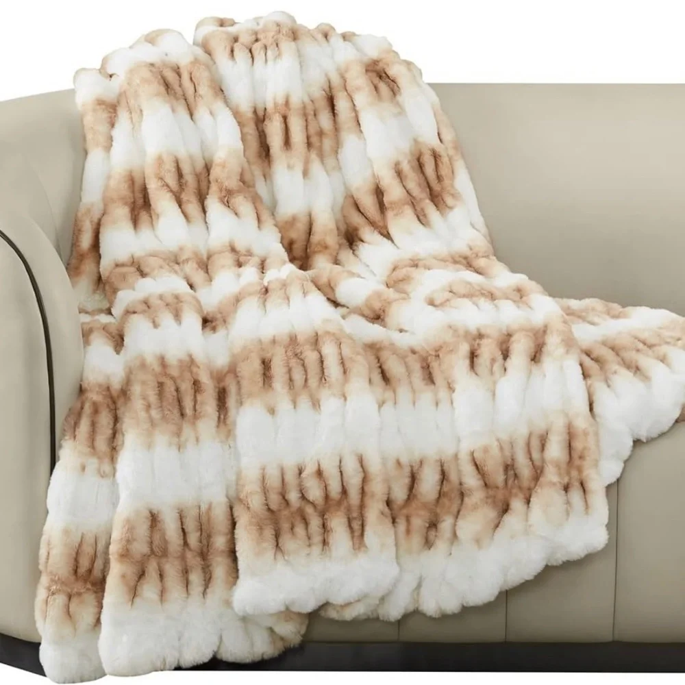 Luxury Fluffy Blanket Cozy Thick Super Soft Reversible Faux Fur